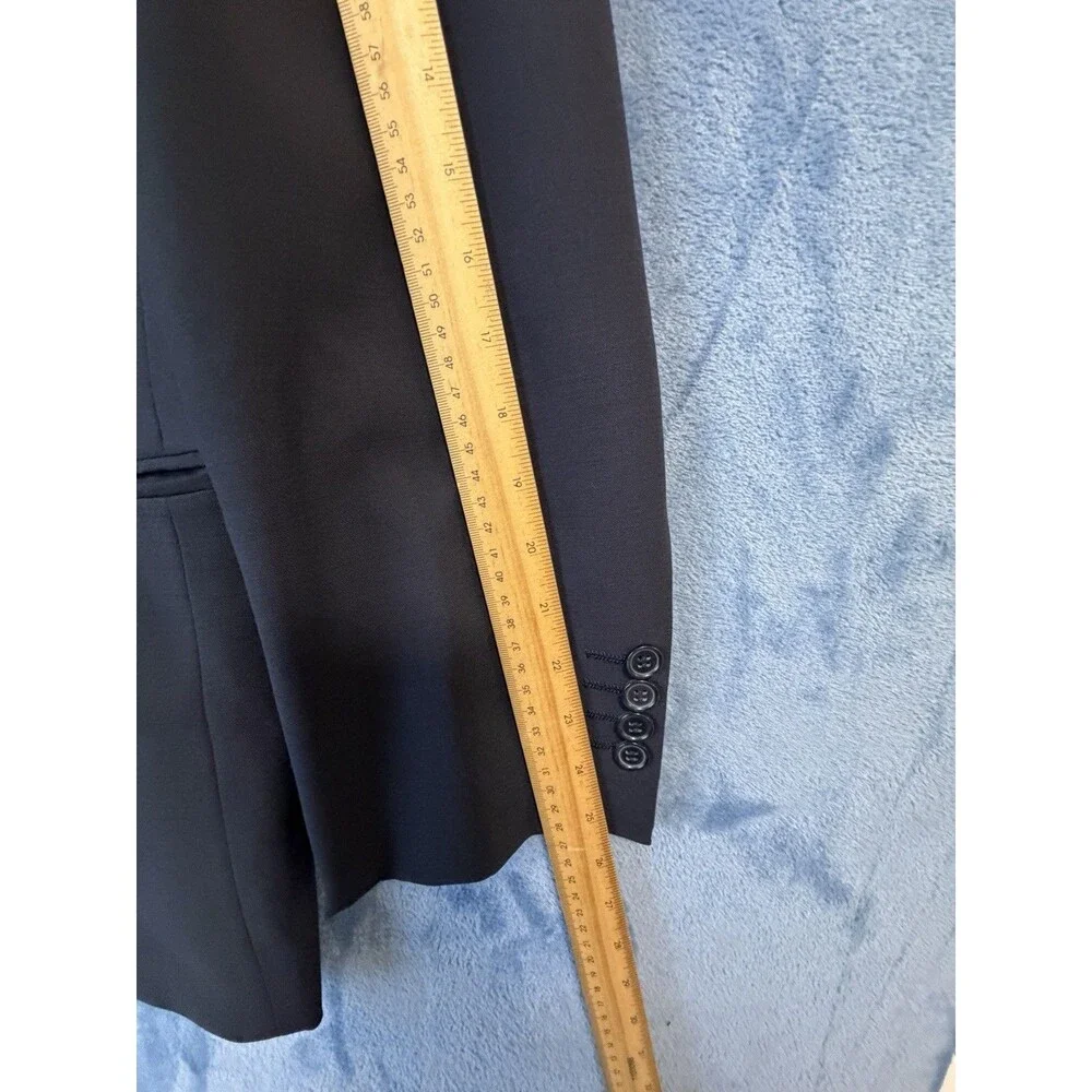 Vintage Claudio Morelli Mens 44R Navy 100% Wool Blazer Woolmark 3 Button Jacket